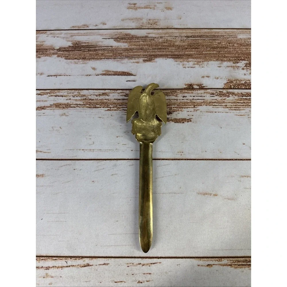 Vintage Solid Brass Eagle Letter Opener Used